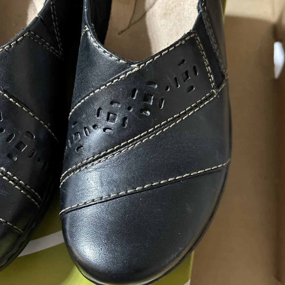 Clarks Evianna Fig4 Women's Casual Comfort Slip On Loafers Shoes Size 7.5M Blk‎